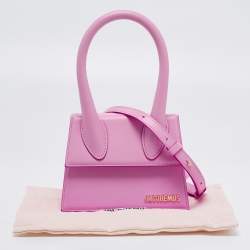 Pre Owned Jacquemus Pink Leather Le Chiquito Top Handle Bag