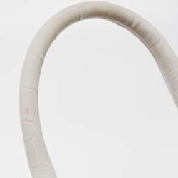 Pre Owned Jacquemus White Croc Embossed Leather Grand Le Chiquito Top Handle Bag