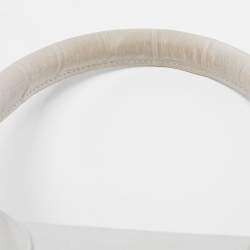 Pre Owned Jacquemus White Croc Embossed Leather Grand Le Chiquito Top Handle Bag