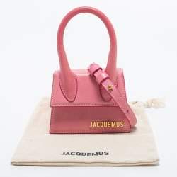 Pre Owned Jacquemus Pink Leather Le Chiquito Top Handle Bag