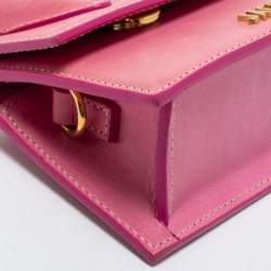Pre Owned Jacquemus Pink Leather Le Chiquito Top Handle Bag