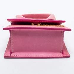 Pre Owned Jacquemus Pink Leather Le Chiquito Top Handle Bag