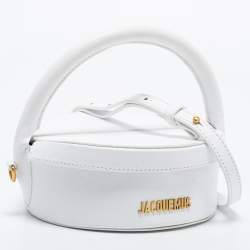 Pre Owned Jacquemus White Leather La Boite A Gateaux Shoulder Bag