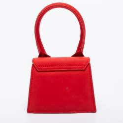 Pre Owned Jacquemus Red Leather Le Chiquito La Montagne Top Handle Bag