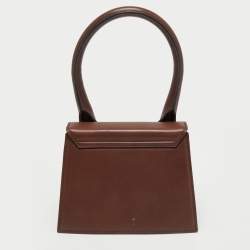 Pre Owned Jacquemus Dark Brown Leather Grand Le Chiquito Top Handle Bag