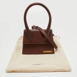 Pre Owned Jacquemus Dark Brown Leather Grand Le Chiquito Top Handle Bag
