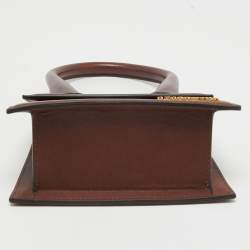 Pre Owned Jacquemus Dark Brown Leather Grand Le Chiquito Top Handle Bag