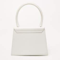 Pre Owned Jacquemus White Leather Grand Le Chiquito Top Handle Bag
