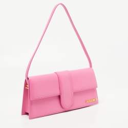 Pre Owned Jacquemus Pink Leather Le Bambino Long Shoulder Bag