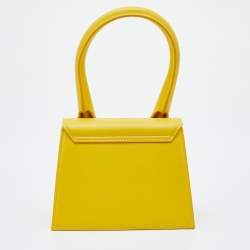 Jacquemus Yellow Leather Le Chiquito Top Handle Bag