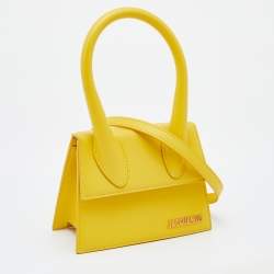 Jacquemus Yellow Leather Le Chiquito Top Handle Bag