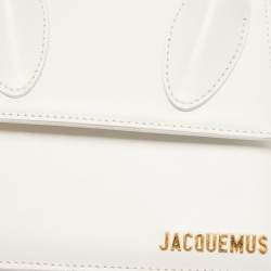 مملوكة مسبقًا Jacquemus White Leather Le Chiquito Top Handle Bag