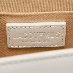 مملوكة مسبقًا Jacquemus White Leather Le Chiquito Top Handle Bag