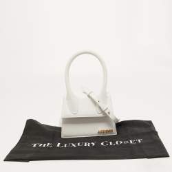 مملوكة مسبقًا Jacquemus White Leather Le Chiquito Top Handle Bag