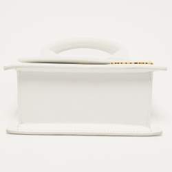 مملوكة مسبقًا Jacquemus White Leather Le Chiquito Top Handle Bag
