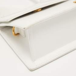 مملوكة مسبقًا Jacquemus White Leather Le Chiquito Top Handle Bag