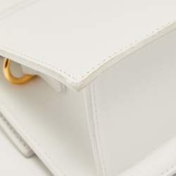 مملوكة مسبقًا Jacquemus White Leather Le Chiquito Top Handle Bag