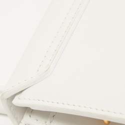 مملوكة مسبقًا Jacquemus White Leather Le Chiquito Top Handle Bag