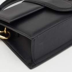 Jacquemus Black Leather Le Bambino Top Handle Bag