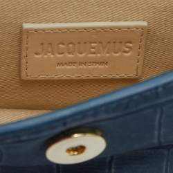 Jacquemus Blue Croc Embossed Leather Le Chiquito Mini Bag