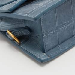 Jacquemus Blue Croc Embossed Leather Le Chiquito Mini Bag