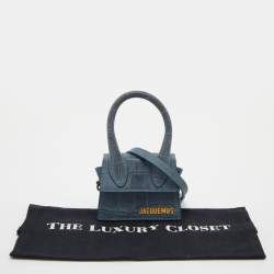 Jacquemus Blue Croc Embossed Leather Le Chiquito Mini Bag