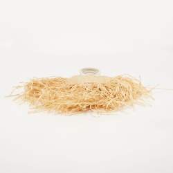 Jacquemus Cream/White Woven Raffia and Leather Let Petite Baci Shoulder Bag