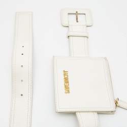 Pre Owned Jacquemus White Leather La Ceinture Carree Belt Bag