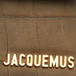 Pre Owned Jacquemus Khaki Green Croc Embossed Leather Le Chiquito Bag