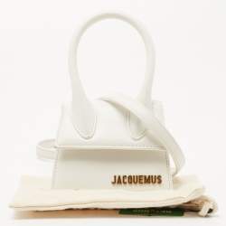 مملوكة مسبقًا Jacquemus White Leather Mini Le Chiquito Bag