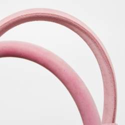 Jacquemus Pink/Cream Raffia and Nubuck Leather Le Panier Soleil Basket Bag 