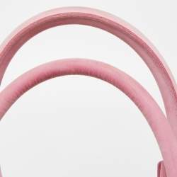 Jacquemus Pink/Cream Raffia and Nubuck Leather Le Panier Soleil Basket Bag 