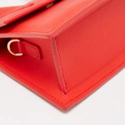 Jacquemus Matte Red Leather Mini Le Chiquito Top Handle Bag
