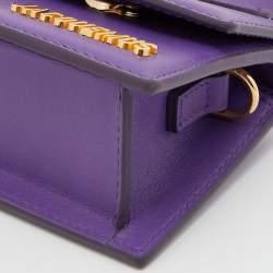 Pre Owned Jacquemus Purple Leather Mini Le Chiquito Bag