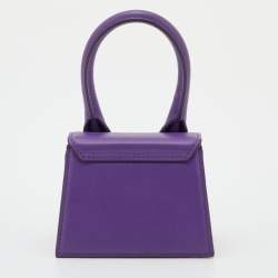 Pre Owned Jacquemus Purple Leather Mini Le Chiquito Bag