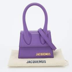 Pre Owned Jacquemus Purple Leather Mini Le Chiquito Bag