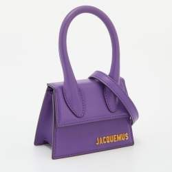 Pre Owned Jacquemus Purple Leather Mini Le Chiquito Bag