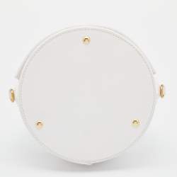 Jacquemus White Leather La Boite A Gateaux Top Handle Bag