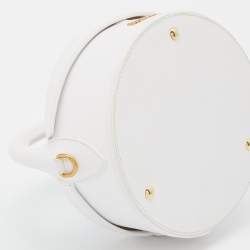 Jacquemus White Leather La Boite A Gateaux Top Handle Bag