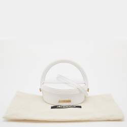 Jacquemus White Leather La Boite A Gateaux Top Handle Bag