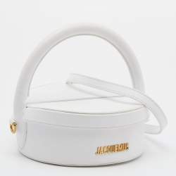 Jacquemus White Leather La Boite A Gateaux Top Handle Bag