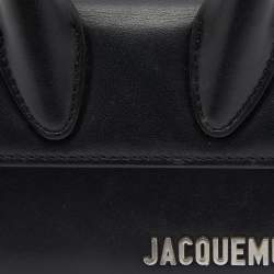 Pre Owned Jacquemus Black Leather Mini Le Chiquito Top Handle Bag
