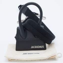 Pre Owned Jacquemus Black Leather Mini Le Chiquito Top Handle Bag