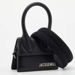 Pre Owned Jacquemus Black Leather Mini Le Chiquito Top Handle Bag