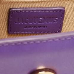 Pre Owned Jacquemus Purple Leather Le Chiquito Noeud Top Handle Bag