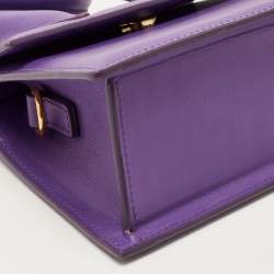 Pre Owned Jacquemus Purple Leather Le Chiquito Noeud Top Handle Bag