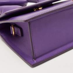 Pre Owned Jacquemus Purple Leather Le Chiquito Noeud Top Handle Bag