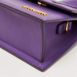 Pre Owned Jacquemus Purple Leather Le Chiquito Noeud Top Handle Bag