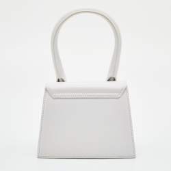 Pre Owned Jacquemus White Leather Le Grand Chiquito Top Handle Bag