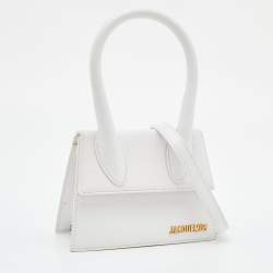 Pre Owned Jacquemus White Leather Le Grand Chiquito Top Handle Bag